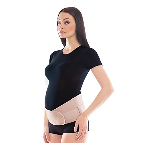 TOROS-GROUP Cinturón de sujeción para embarazadas; alivio pélvico y de espalda; faja abdominal para embarazadas; banda de sujeción prenatal Large Beige