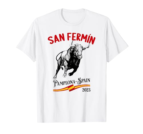 San Fermin 2023 - Toro y Bandera de España Camiseta