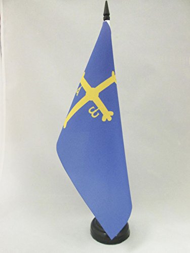 AZ FLAG Bandera de Mesa del PRINCIPADO DE Asturias 21x14cm - BANDERINA de DESPACHO ASTURIANA 14 x 21 cm
