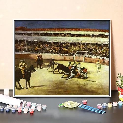 Diy Cuadros Para Pintar Por Numeros Pintura De Edouard Manet Escena De Corrida De Toros 1866 Con Pincel Y Pinturas Acrilicas 40X50Cm