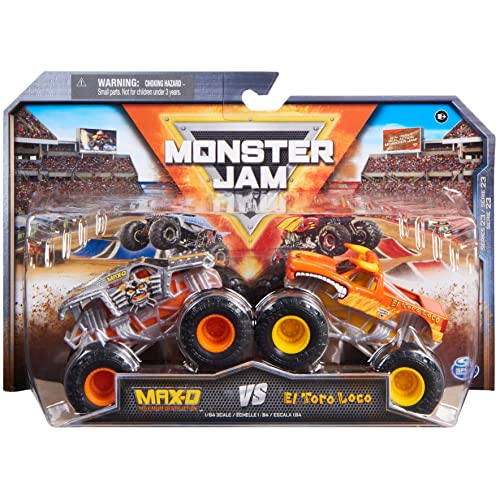 Monster Jam - Paquete de Dos Originales con MAX D y EL Toro Loco - auténticos Camiones Monstruos a Escala 1:64